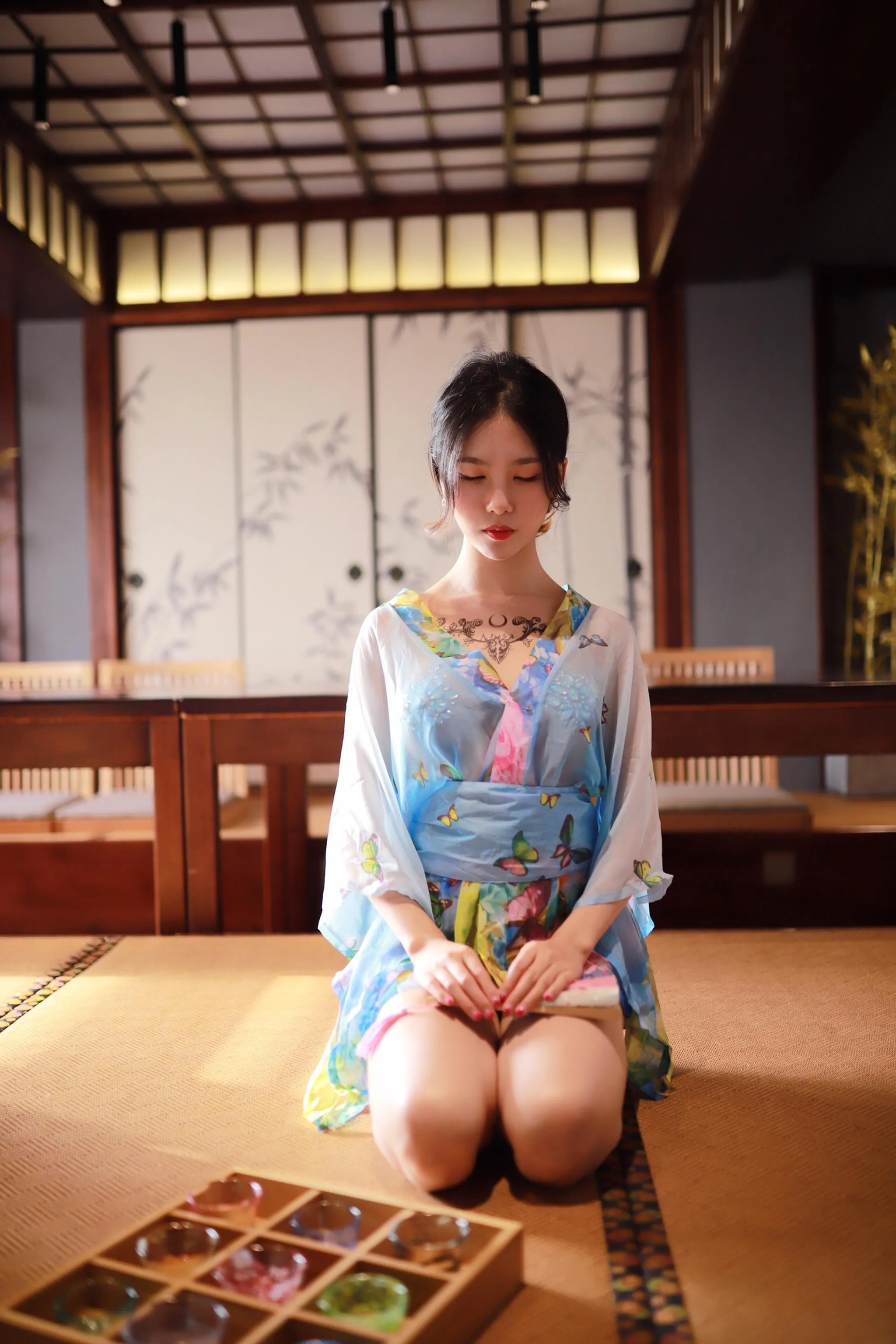 抖娘-利世 – NO.12 水蓝和服 [30P]插图6